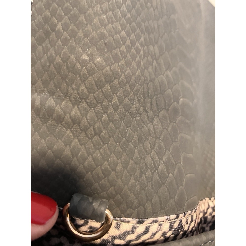 Mods Luxe Dark Gray Python Embossed Leather Fold … - image 11